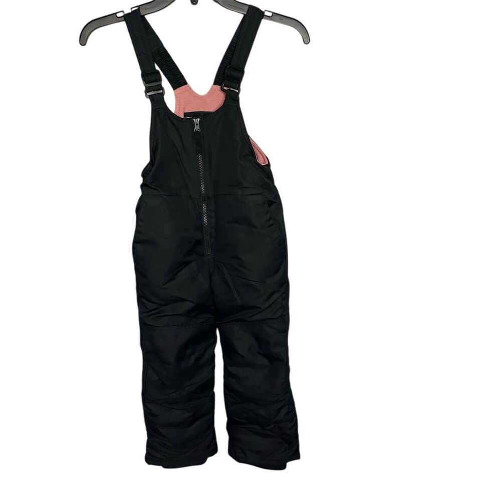 All In Motion Girl's Snow Bib Overalls Black XS 4/5 Winter Sports Snowsuit